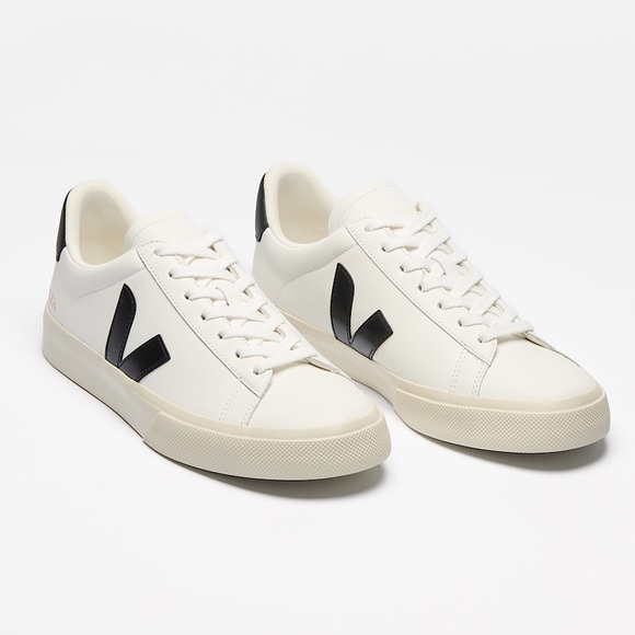 Veja Shoes - Veja Campo Leather Sneakers White Black Lace Up Size 10